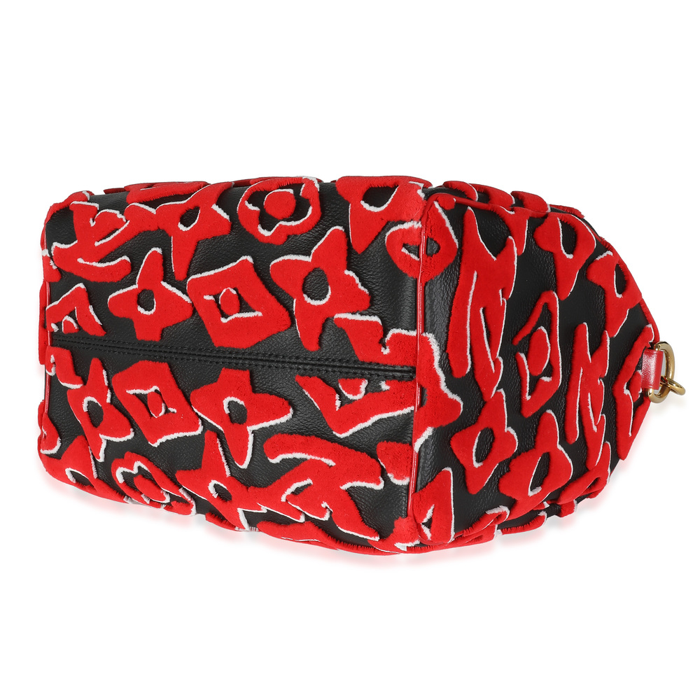 Louis Vuitton x UF Black Red Tufted Monogram Speedy Bandouliere 25 - Picture 7 of 8
